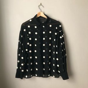 Zara Basic Polka Dot blouse